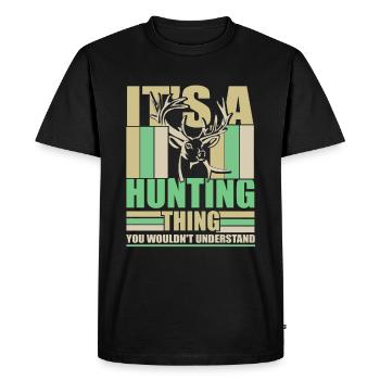 C’est une chose de chasse que vous ne comprendriez pas - T-shirt Premium bio Homme - noir - Devant - Nico (187cm)