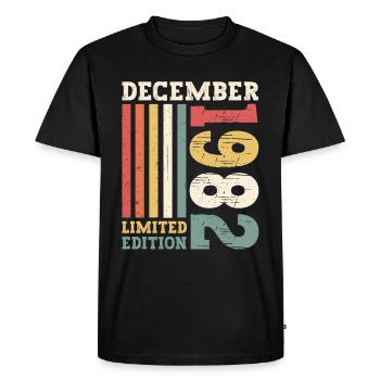 Décembre Né en 1982 Cadeau de 40e anniversaire - T-shirt Premium bio Homme - noir - Devant - Nico (187cm)