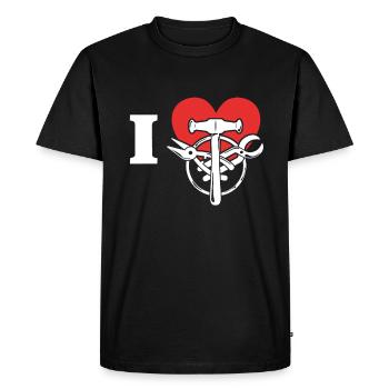 Plumber I love tinsmith profession - Men's Premium Organic T-Shirt - black - Front - Nico (187cm)