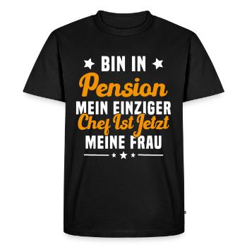 Cadeau retraité Mon seul patron c'est ma femme - T-shirt Premium bio Homme - noir - Devant - Nico (187cm)