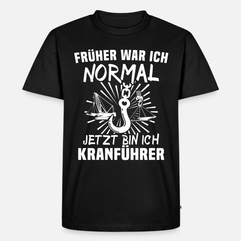 Kranführer Kran Kranfahrer - Männer Premium Bio T-Shirt - Schwarz