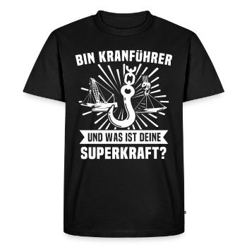 Kranführer Kran Kranfahrer - Männer Premium Bio T-Shirt - Schwarz - Vorne - Nico (187cm)