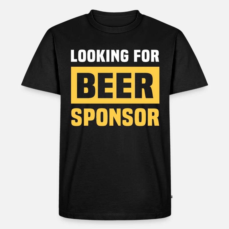 Bier Sponsor Trinksprüche Biertrinker - Männer Premium Bio T-Shirt - Schwarz
