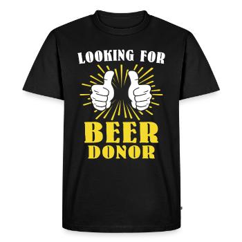 Le commanditaire de la bière porte un toast aux buveurs de bière - T-shirt Premium bio Homme - noir - Devant - Nico (187cm)