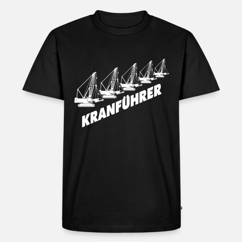 Kranfahrer Kranführer Kran - Männer Premium Bio T-Shirt - Schwarz