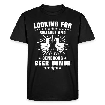 Drinking beer Drinking celebrating Beer sayings - Men's Premium Organic T-Shirt - black - Front - Nico (187cm)