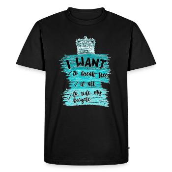 I want to break free it all to ride my bicycle - T-shirt Premium bio Homme - noir - Devant - Nico (187cm)