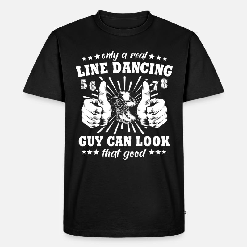 Line Dancing Guy Line Dance - Männer Premium Bio T-Shirt - Schwarz