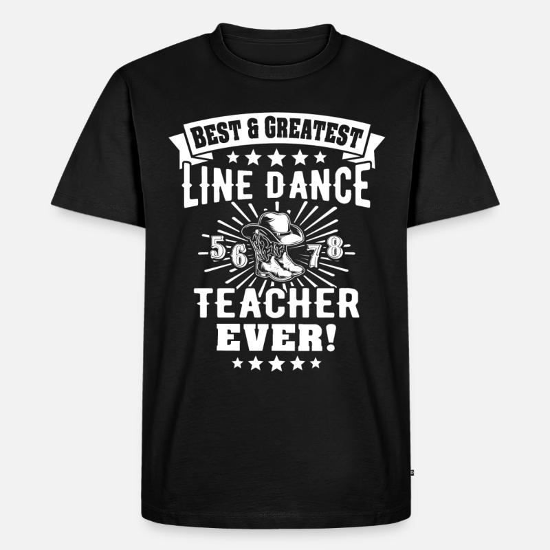 Line Dancing Lehrer Line Dance - Männer Premium Bio T-Shirt - Schwarz