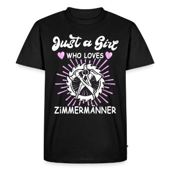 Zimmerfrau Sprüche Zimmern Zimmerin - T-shirt Premium bio Homme - noir - Devant - Nico (187cm)