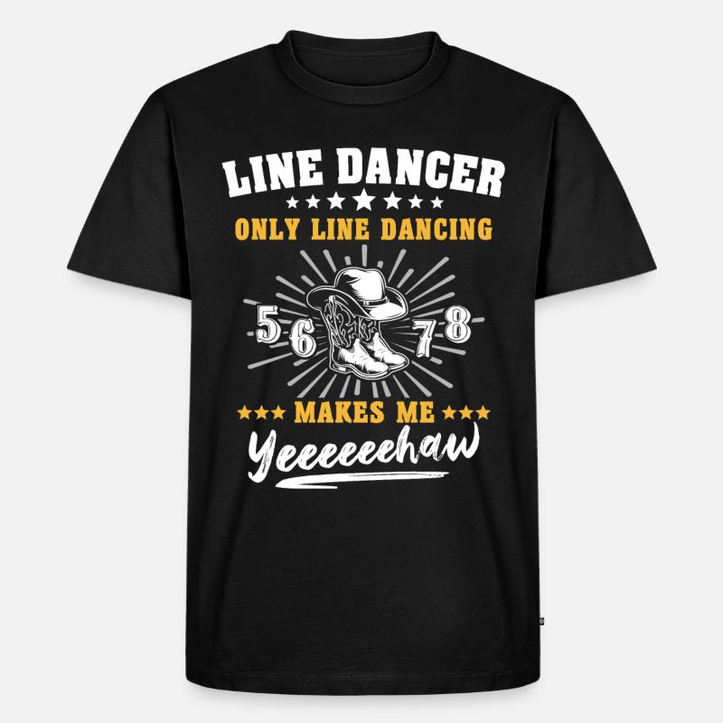 Line Dancing - Männer Premium Bio T-Shirt - Schwarz