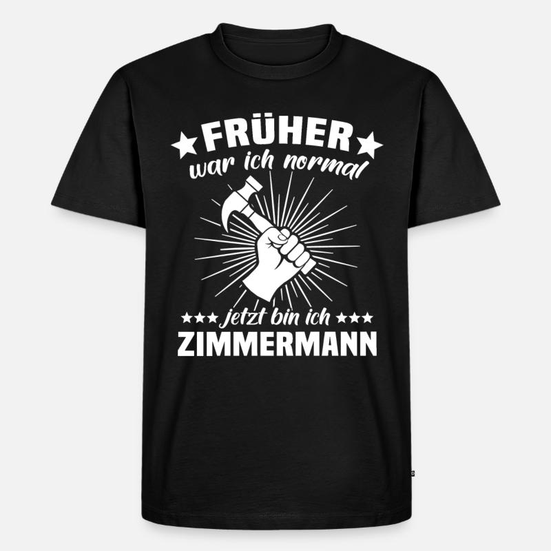 Zimmermann Beruf Zimmerer - Männer Premium Bio T-Shirt - Schwarz