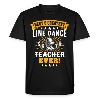 Professeur de danse en ligne Danse en ligne - T-shirt Premium bio Homme - noir - Devant - Nico (187cm)