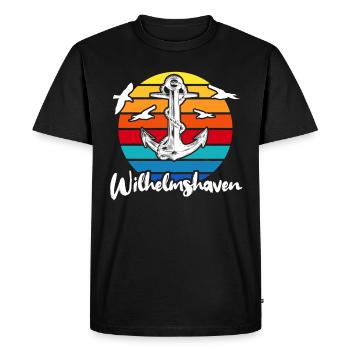 Wilhelmshaven motif Wilhelmshavener - Men's Premium Organic T-Shirt - black - Front - Nico (187cm)