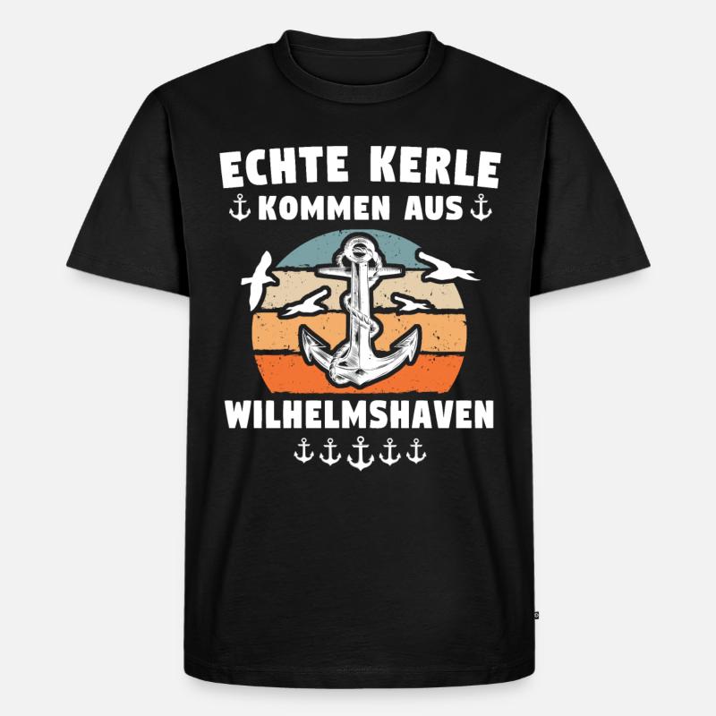 Wilhelmshaven Mann Wilhelmshavener Männer - Männer Premium Bio T-Shirt - Schwarz