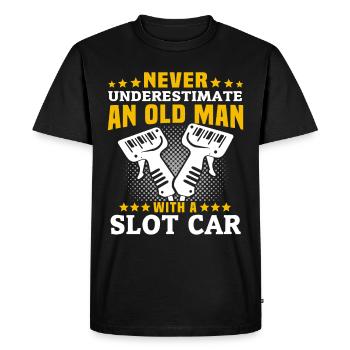 Slot Car Racing Old Man - Men's Premium Organic T-Shirt - black - Front - Nico (187cm)