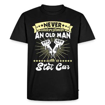 Slot Car Racing Old Man - Men's Premium Organic T-Shirt - black - Front - Nico (187cm)