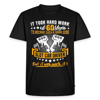 Slot Car Racing 60e anniversaire 60 ans Slot Race - T-shirt Premium bio Homme - noir - Devant - Nico (187cm)