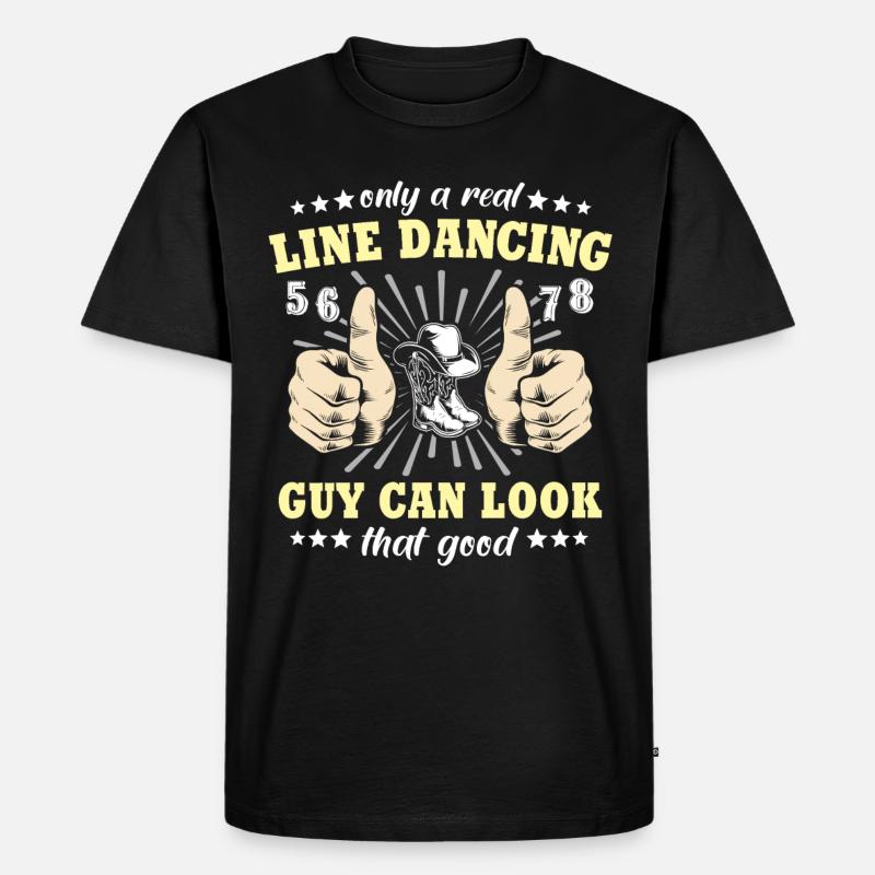 Line Dancing Geschenk - Männer Premium Bio T-Shirt - Schwarz