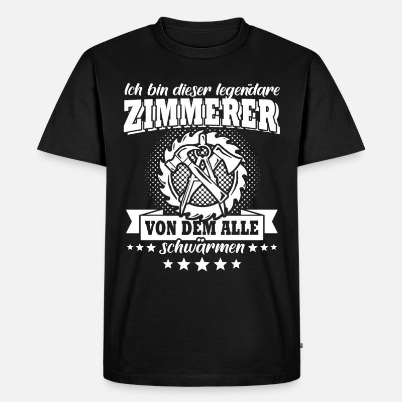 Zimmermann Zimmerer - Männer Premium Bio T-Shirt - Schwarz