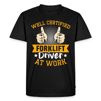 Forklift Driver Forklift Warehouse Forklift - Men's Premium Organic T-Shirt - black - Front - Nico (187cm)