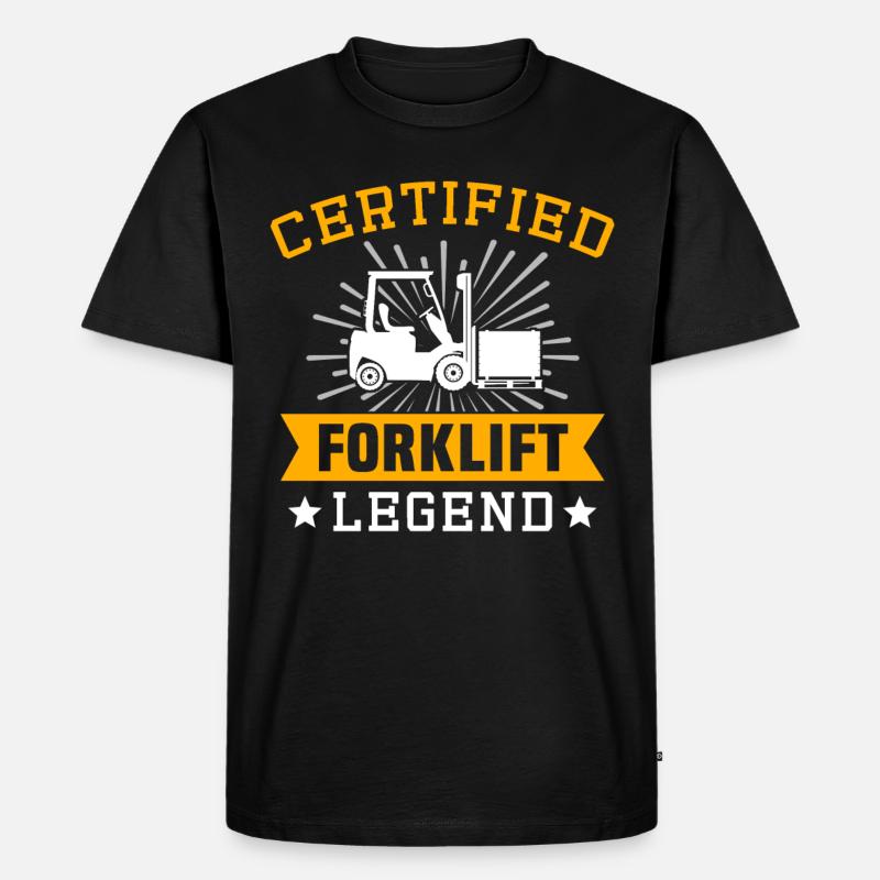 Staplerfahrer Stapler Lagerist Gabelstapler - Männer Premium Bio T-Shirt - Schwarz