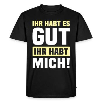 Tu l’as bien tu m’as - T-shirt Premium bio Homme - noir - Devant - Nico (187cm)