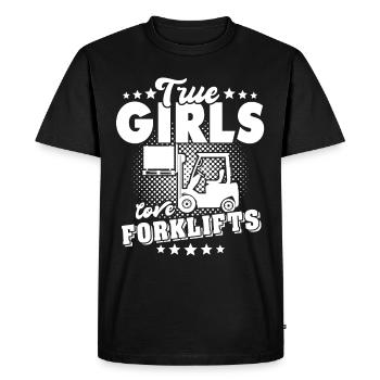 Conducteur de chariot élévateur Chariot élévateur - T-shirt Premium bio Homme - noir - Devant - Nico (187cm)