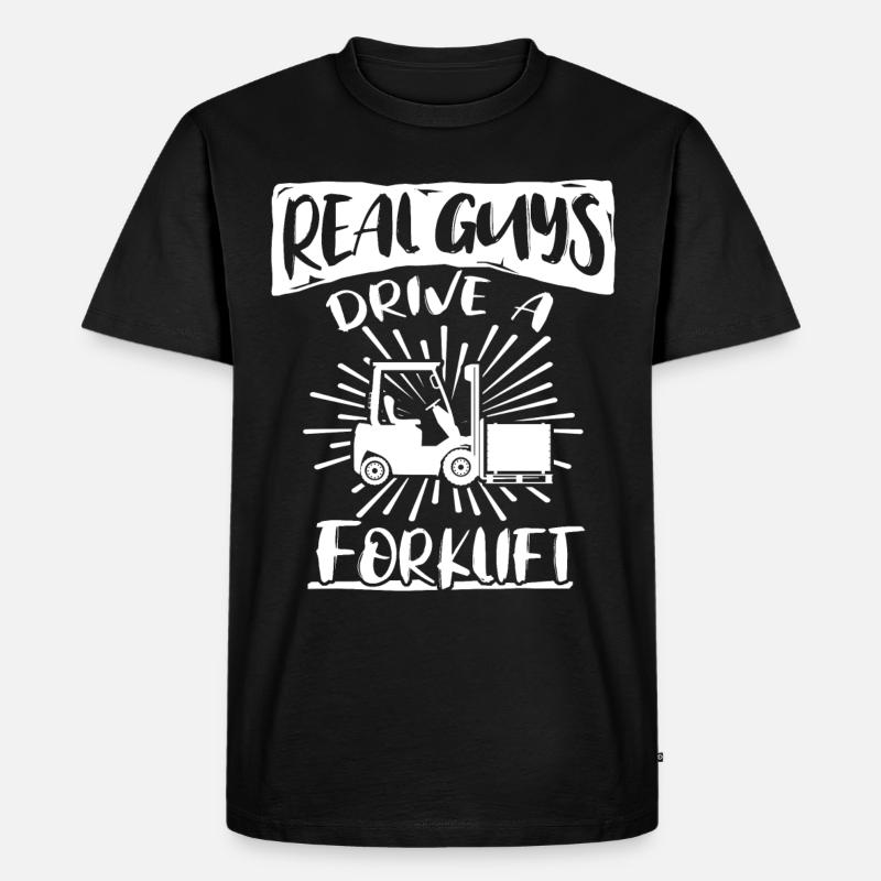 Staplerfahrer Stapler Gabelstapler - Männer Premium Bio T-Shirt - Schwarz