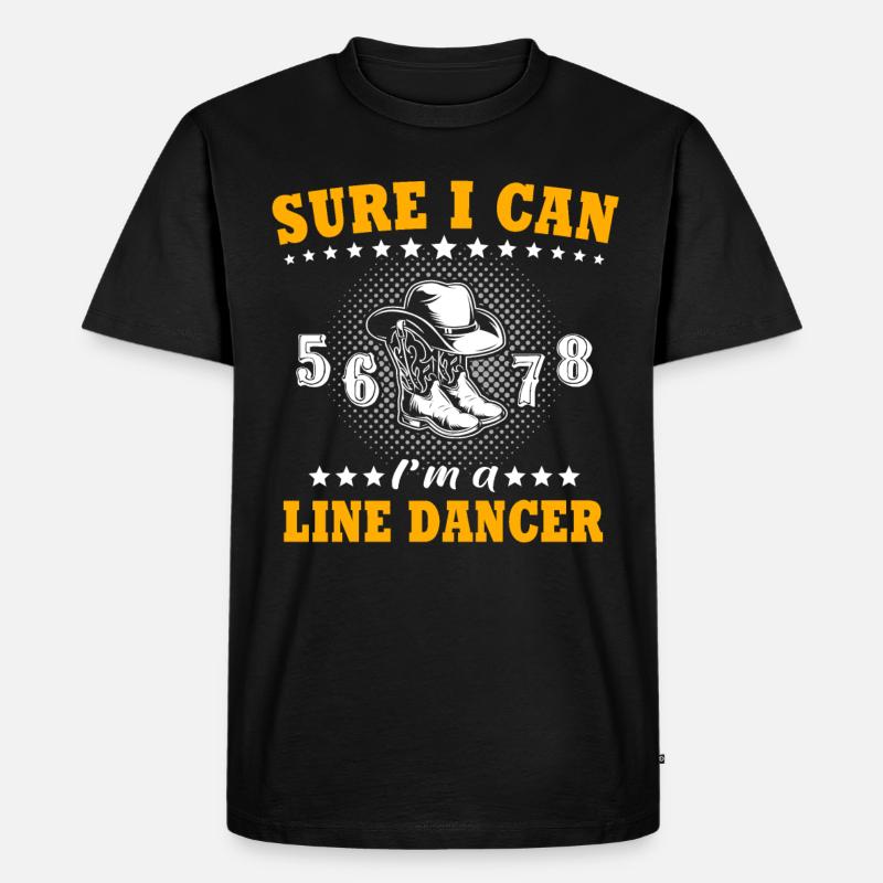 Line Dance Line Dancing - Männer Premium Bio T-Shirt - Schwarz