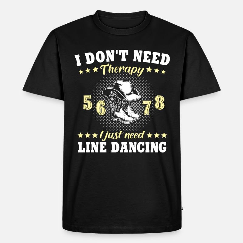 Line Dancing - Männer Premium Bio T-Shirt - Schwarz