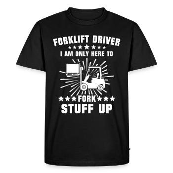 Forklift Driver Forklift Warehouse Forklift - Men's Premium Organic T-Shirt - black - Front - Nico (187cm)