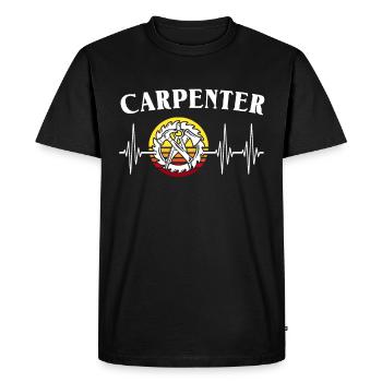 Ligne cardiaque de charpentier Zimmermann ECG - T-shirt Premium bio Homme - noir - Devant - Nico (187cm)