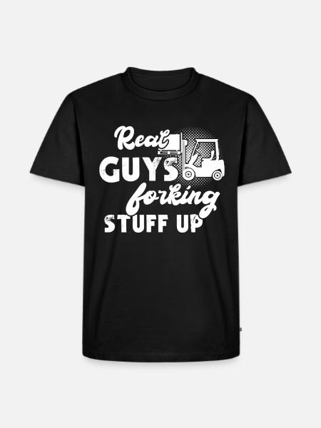 Gabelstapler Stapler Staplerfahrer - Männer Premium Bio T-Shirt - Schwarz
