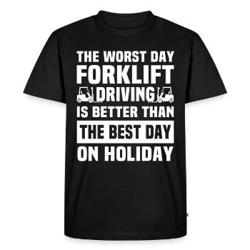 Forklift driver Forklift - Men's Premium Organic T-Shirt - black - Front - Nico (187cm)