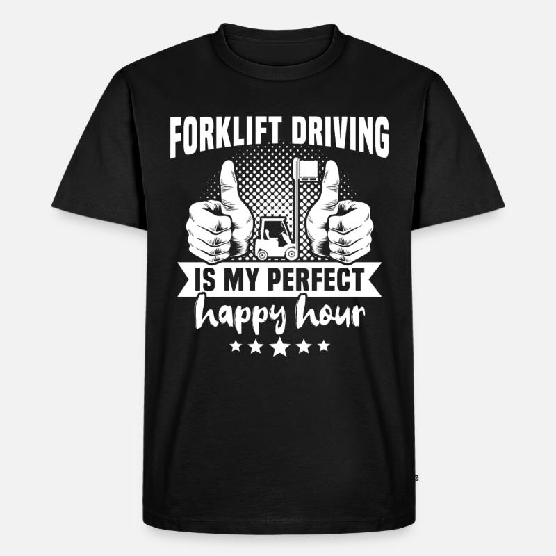Staplerfahrer Gabelstapler - Männer Premium Bio T-Shirt - Schwarz