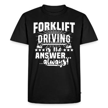 Forklift driver Forklift - Men's Premium Organic T-Shirt - black - Front - Nico (187cm)