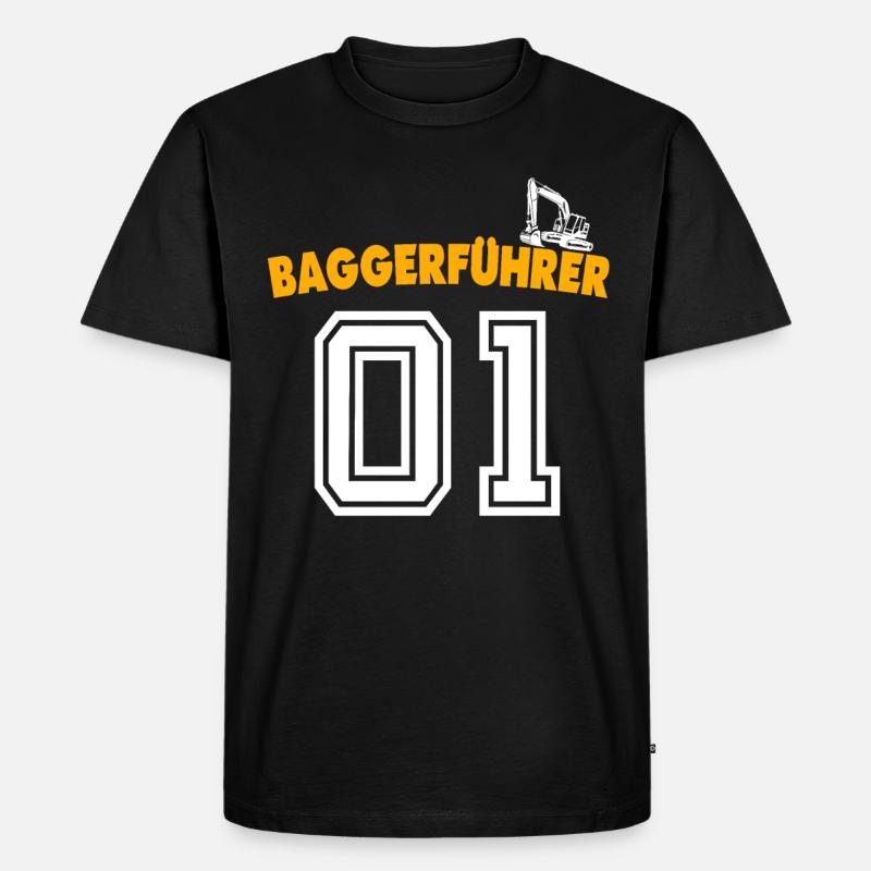 Baggerführer Bagger Baggerfahrer - Männer Premium Bio T-Shirt - Schwarz