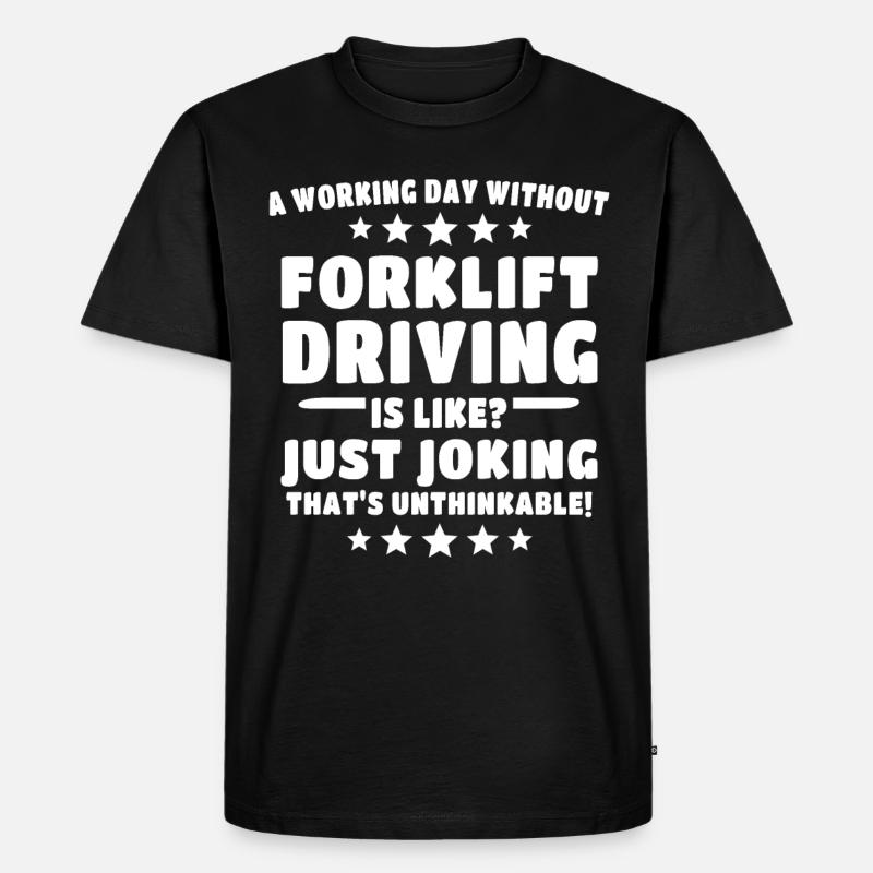 Gabelstapler Staplerfahrer - Männer Premium Bio T-Shirt - Schwarz