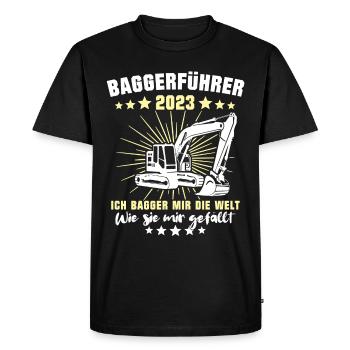 Excavator Operator 2023 Excavator Driver Excavator - Men's Premium Organic T-Shirt - black - Front - Nico (187cm)