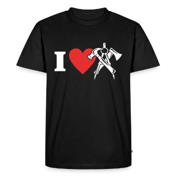 Carpenter Dear carpenters - Men's Premium Organic T-Shirt - black - Front - Nico (187cm)