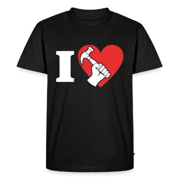 Carpenter Dear carpenters - Men's Premium Organic T-Shirt - black - Front - Nico (187cm)