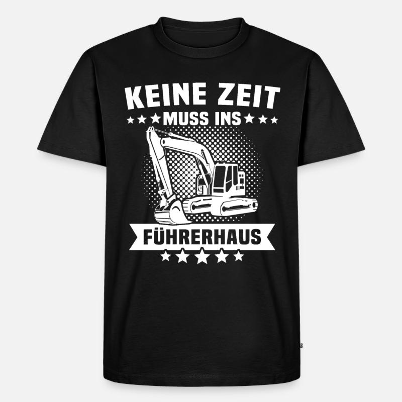 Baggerfahrer Bagger - Männer Premium Bio T-Shirt - Schwarz