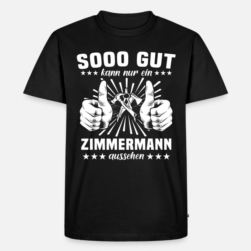 Zimmermann Zimmerer - Männer Premium Bio T-Shirt - Schwarz