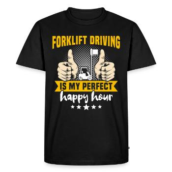 Conducteur de chariot élévateur Chariot élévateur - T-shirt Premium bio Homme - noir - Devant - Nico (187cm)