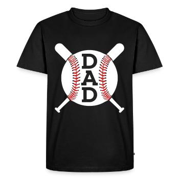 PAPA BASEBALL PAPA FÊTE DES PÈRES - T-shirt Premium bio Homme - noir - Devant - Nico (187cm)