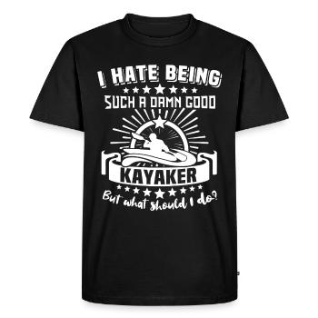Kayaker Kayak Kayaking - Men's Premium Organic T-Shirt - black - Front - Nico (187cm)