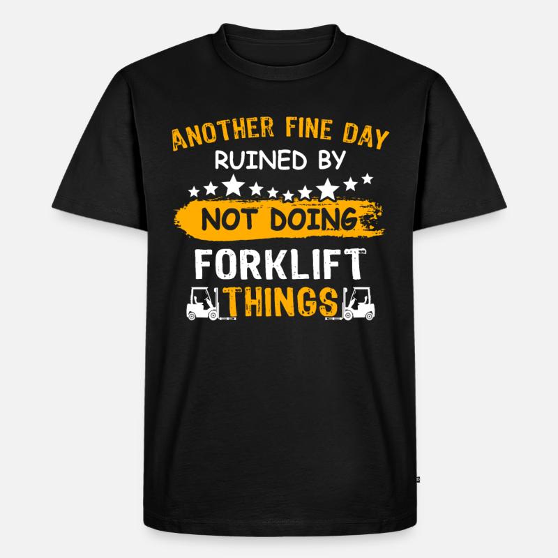 Gabelstapler Staplerfahrer - Männer Premium Bio T-Shirt - Schwarz