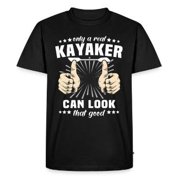 Kayaking Kayak - Men's Premium Organic T-Shirt - black - Front - Nico (187cm)