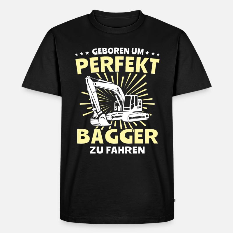 Baggerfuehrer Baggerfahrer - Männer Premium Bio T-Shirt - Schwarz